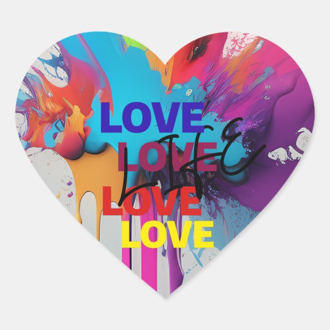Sticker Cœur Love Life (Devant)