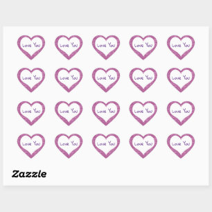 Sticker Cœur Love You Customable Conversation Hearts