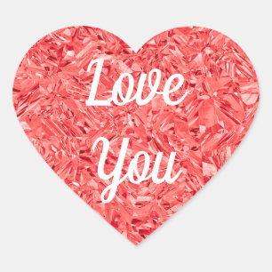 Sticker Cœur Love You Heart Gemstone sur mesure