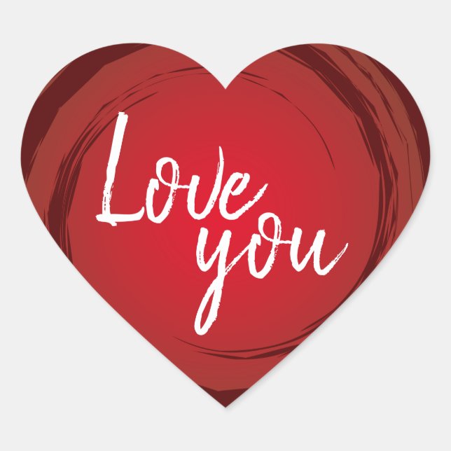 Sticker Cœur Love You Romantic Valentine's Red (Devant)