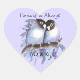 Sticker Cœur Lovebirds Mariage Fiançailles Couple