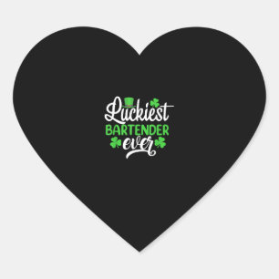 Sticker Cœur Luckiest Bartender Jamais drôle St Patrick's Day S