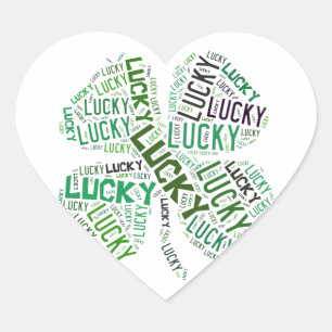 Sticker Cœur Lucky Clover Word