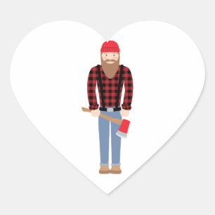 Sticker Cœur Lumberjack Ax