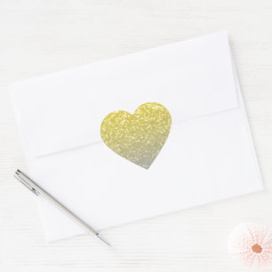 Sticker Cœur Lumière or argent gris ombre faux étincelles