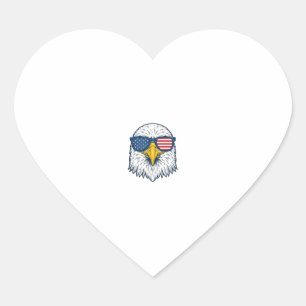 Sticker Cœur Lunettes de soleil aigle patriotique dessin vector