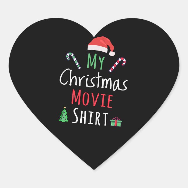 Sticker Cœur Ma chemise de cinéma de Noël (Devant)