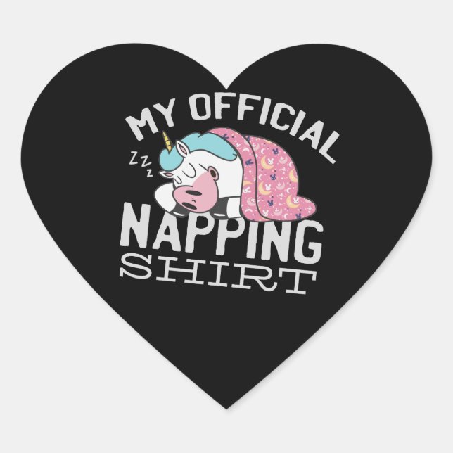 Sticker Cœur Ma chemise de sieste officielle - Lazy sommeil Uni (Devant)
