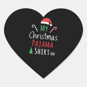 Sticker Cœur Ma chemise en pyjama de Noël