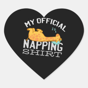 Sticker Cœur Ma chemise officielle de sieste - Girafe paresseus