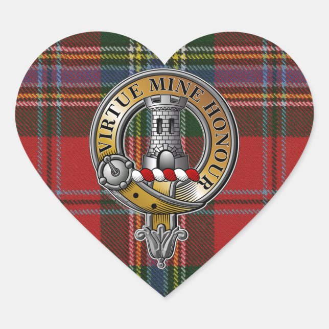 Sticker Cœur MacLean Tartan & Badge (Devant)