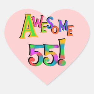 Sticker Cœur Magnifique 55 T-shirts et cadeaux d'anniversaire