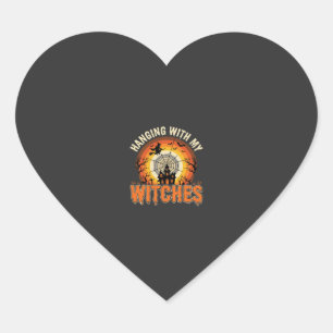 Sticker Cœur Maison Hantée D'Halloween Suspendue Avec Mes Sorci