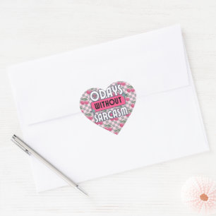 Sticker Cœur Maman drôle 0 jours sans sarcasme