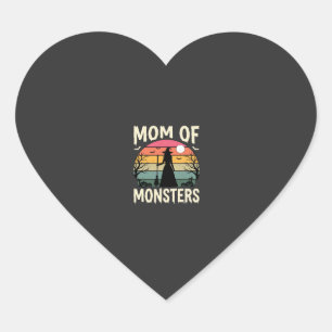 Sticker Cœur Maman Halloween de monstres Sorcière Coucher de so