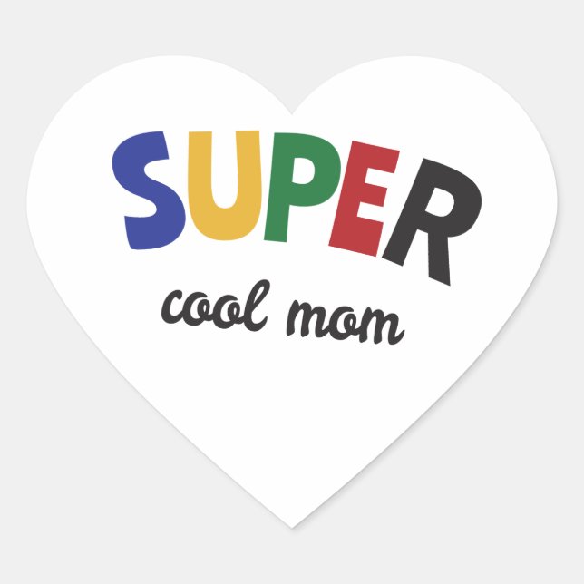 Sticker Cœur Maman super cool (Devant)