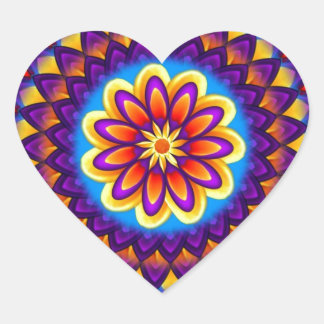 Sticker Cœur Mandala Dahlia