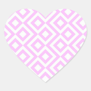 Sticker Cœur Mander rose et blanc