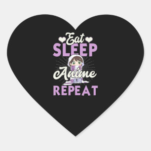 Sticker Cœur Mangez Sleep Anime Répétez L'Idée Cadeau Cosplayer