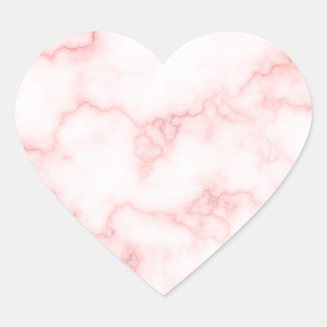 Sticker Cœur Marbre rose Faux élégant (Devant)