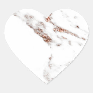 Sticker Cœur marbre veine or rose
