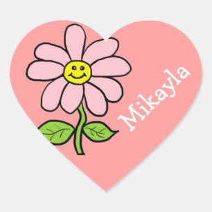 Sticker Cœur Marguerite de sourire douce
