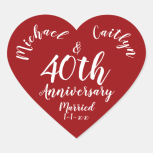 Sticker Cœur Mariage Anniversaire fête Date personnalisée Coeur