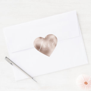 Sticker Cœur Mariage d'amour blanc Rose rose