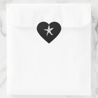 Sticker Cœur Mariage décontracté coquillage noir-gris-blanc