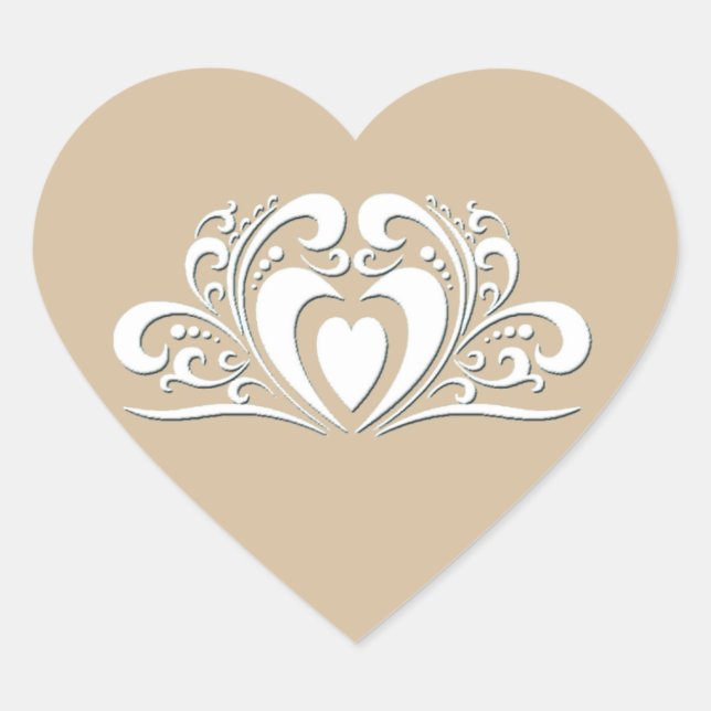 Sticker Coeur Mariage élégant (Devant)