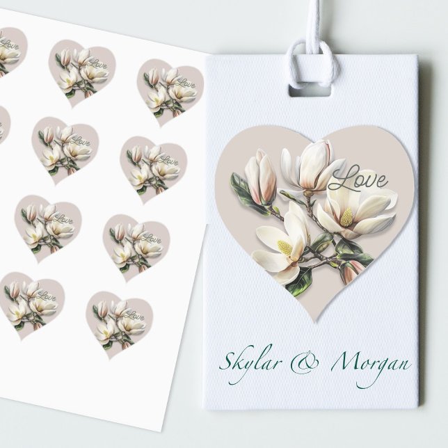 Sticker Cœur Mariage Enveloppe d'amour Sceau Magnolia Sud (Créateur téléchargé)