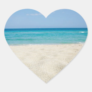 Sticker Cœur Mariage Hearts Beach Wedding Sandy Shore Ocean