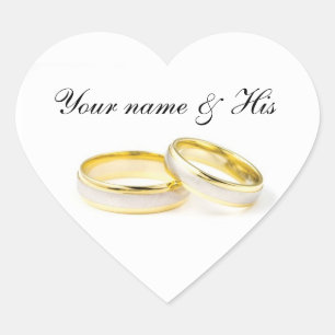 Sticker Coeur Mariage Juste Pour Vous Deux Anneaux