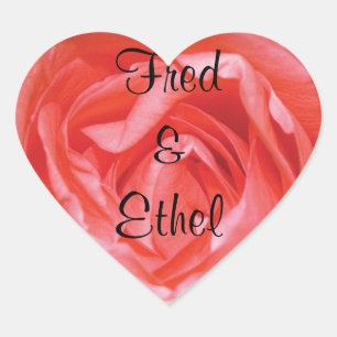 Sticker Cœur Mariage personnalisé Rose profond