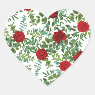 Sticker Cœur Mariage Red Rose