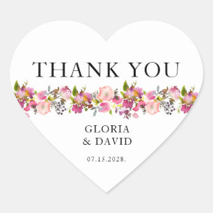 Sticker Cœur Mariage rose