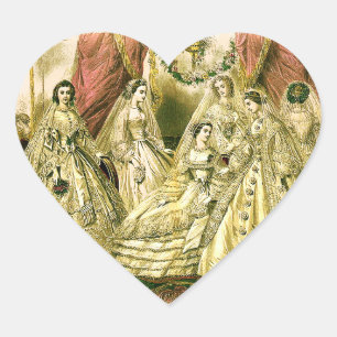 Sticker Cœur Mariage victorien