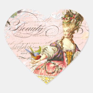 Sticker Cœur Marie Antoinette Paris Rose