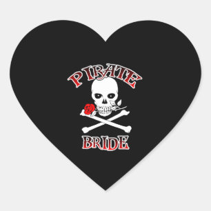 Sticker Cœur Mariée pirate