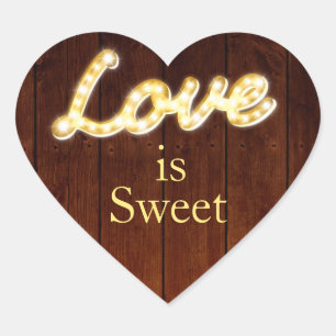 Sticker Cœur Marquee Lights Love is Sweet - barque