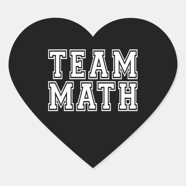 Sticker Cœur Mathématiques de l'équipe noire et blanche (Devant)