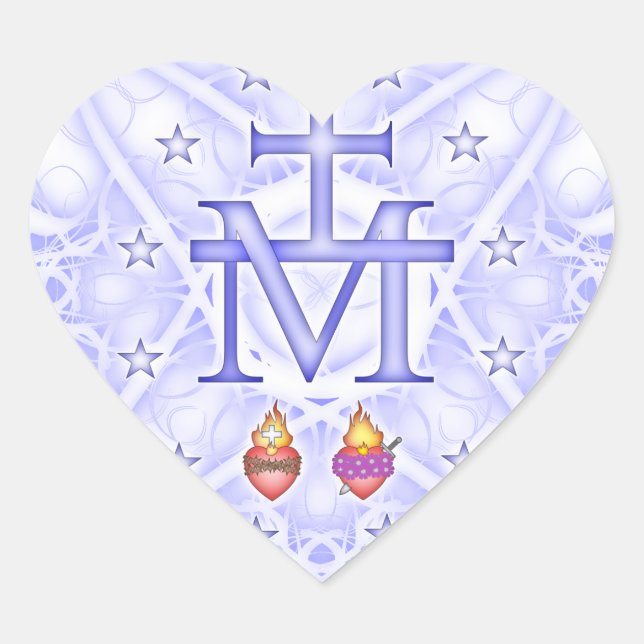 Sticker Cœur Médaillon Miraculeux (Devant)