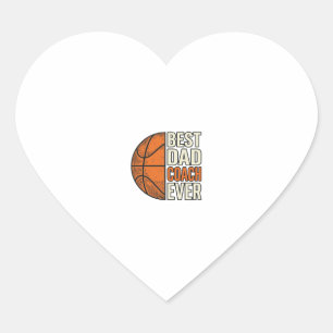 Sticker Cœur Meilleur Coach Papa Ever Basket Vintage Vector Des