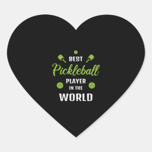 Sticker Cœur Meilleur joueur de Pickleball dans le monde meille