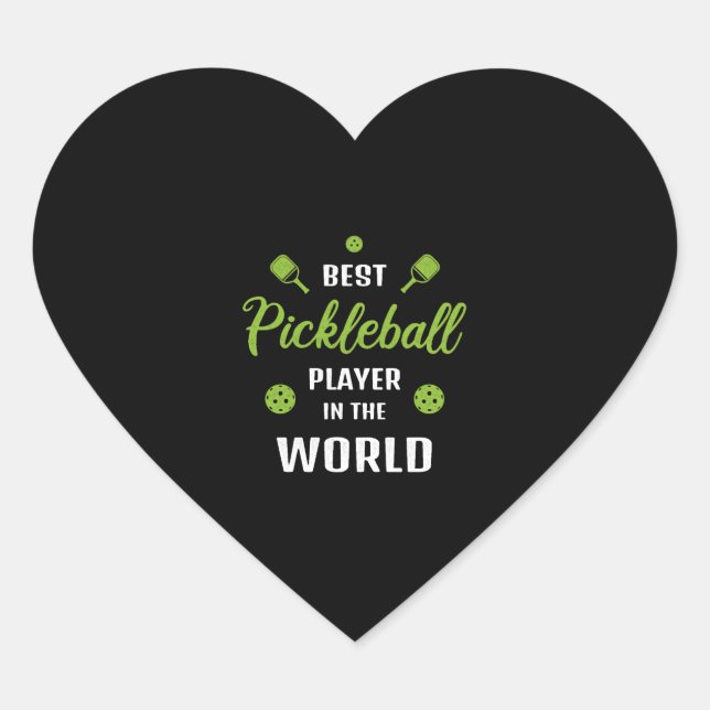 Sticker Cœur Meilleur joueur de Pickleball dans le monde meille (Devant)