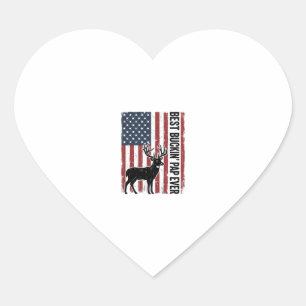 Sticker Cœur Meilleur Pap à Bucker de tous les temps Drapeau de