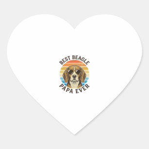 Sticker Cœur Meilleur Papa Beagle Vintage Conception de T-Shirt