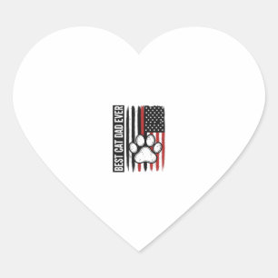 Sticker Cœur Meilleur papa chat patriote de tous les temps, mod