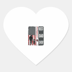Sticker Cœur Meilleur Papa Jamais Drapeau de Pêche Design Vecto