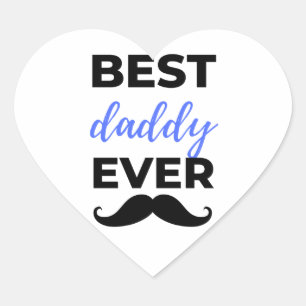 Sticker Cœur Meilleur papa jamais noir